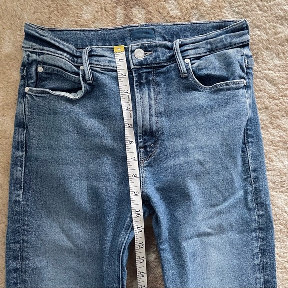 Mother The Mid Rise Dazzler Ankle Slim Straight Jean Whiplash Med Blue Wash 27 - Picture 4 of 16